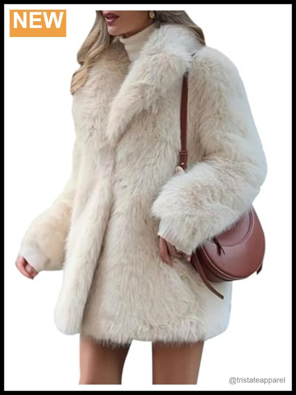 Womens Faux Fur Coat Winter Warm Fuzzy Belted Lapel Party Jacket